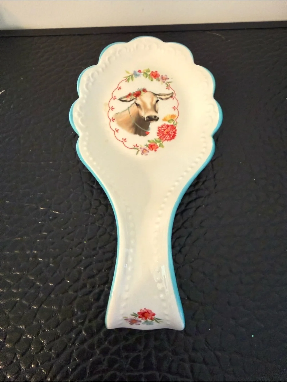 The Pioneer Woman Ceramic Spoon Rest Farmhouse 9.5” Cow